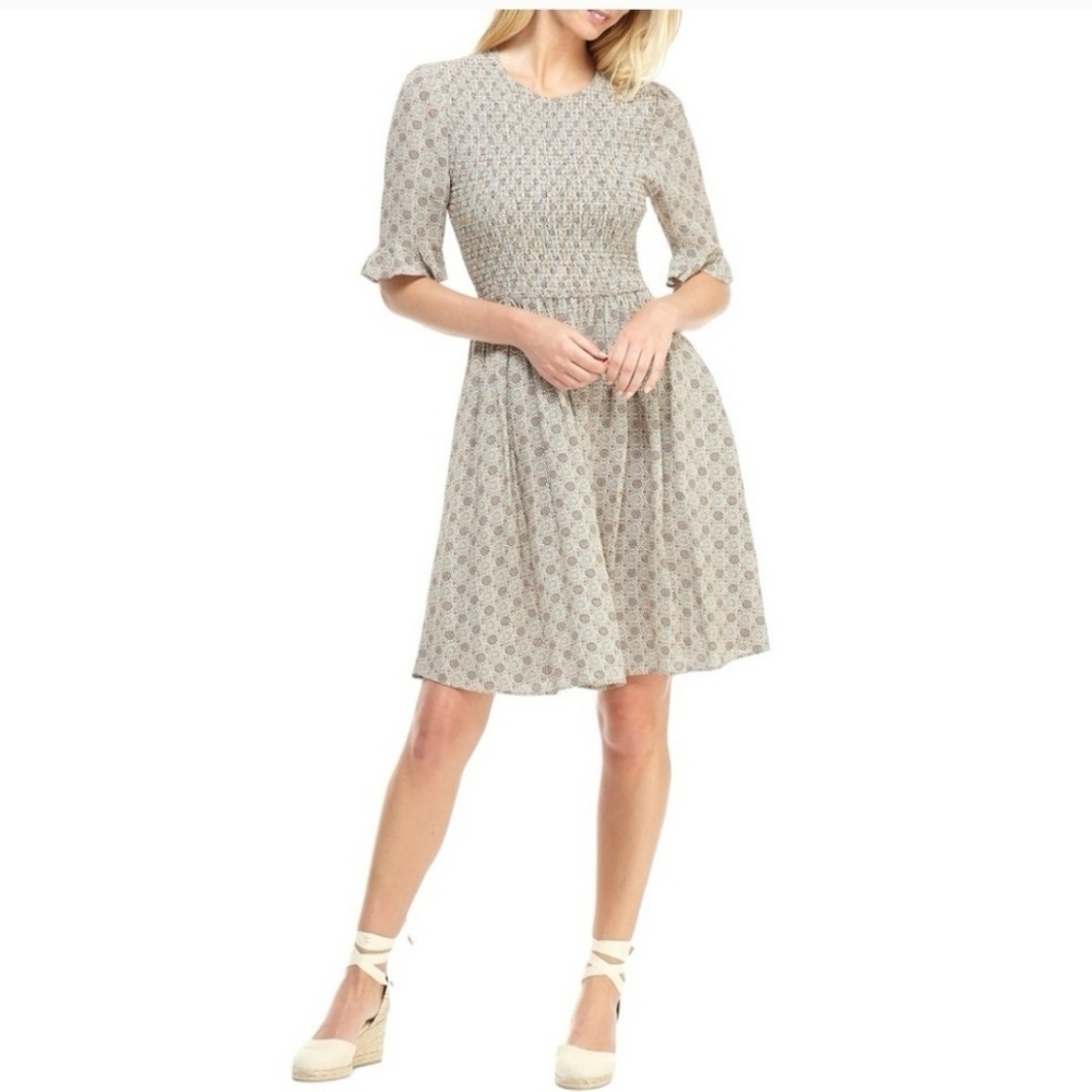 Gal Meets Glam Dress 6 Piper Smocked Mini Half Sleeve Floral Cottagecore Boho
